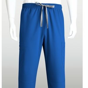 Grey's Anatomy Men's Derek Elastic Drawstring Cargo Scrub Pants-0212 (New Royal)